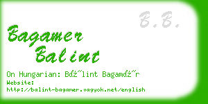 bagamer balint business card